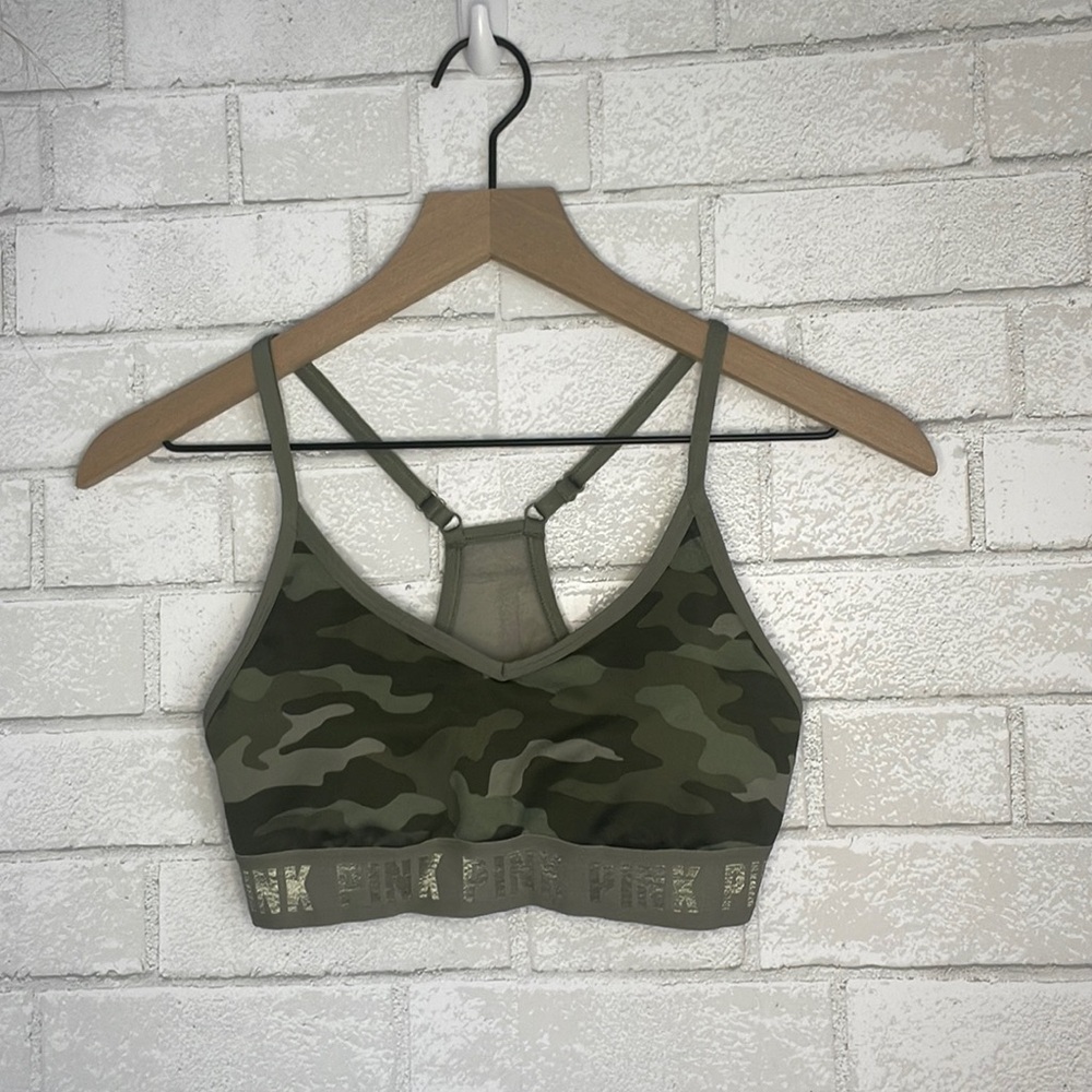 PINK camo sports bra